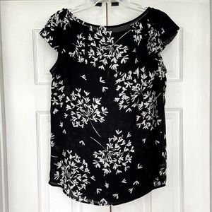 EUC BR boat neck blouse pleated shoulder detail